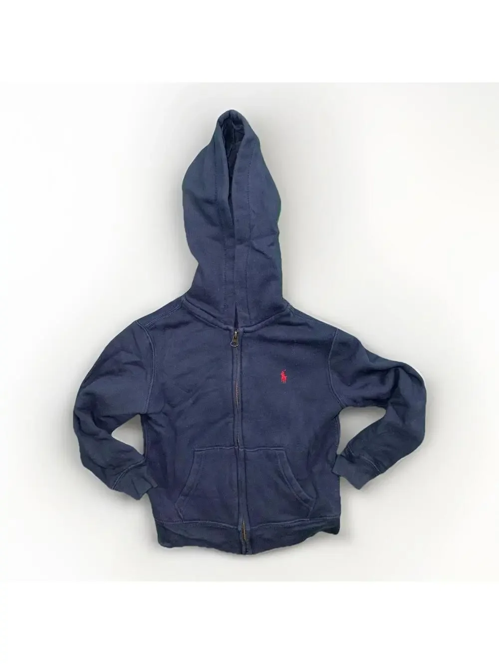 Polo Ralph Lauren Full Zip Hoodie Sweatshirt Boys Size 5 Navy Blue Casual School